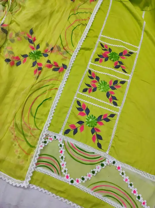 Camric cotton suit with half pure dupata uploaded by Manish sales on 6/1/2023