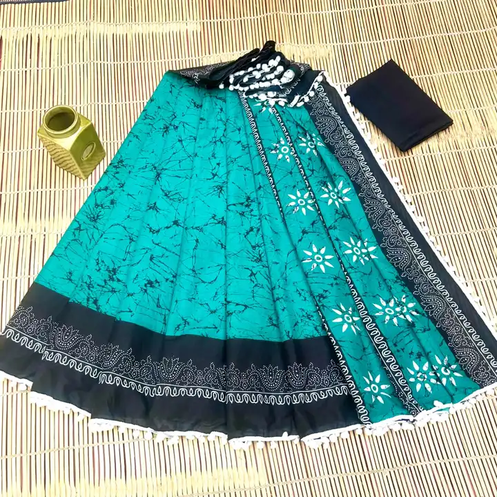 POM POM SAREE COLLECTION 🍁* Cotton mulmul sarees with blouse 

🍁All saree with same blouse 

🍁Fab uploaded by Saiba hand block on 6/1/2023