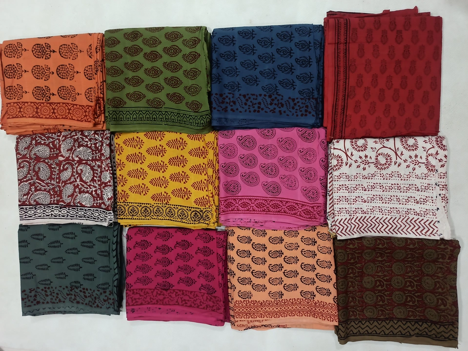 Handblock fancy baagh print mulmul cotton chanderi👗 dress material uploaded by Virasat handloom chanderi on 6/1/2023