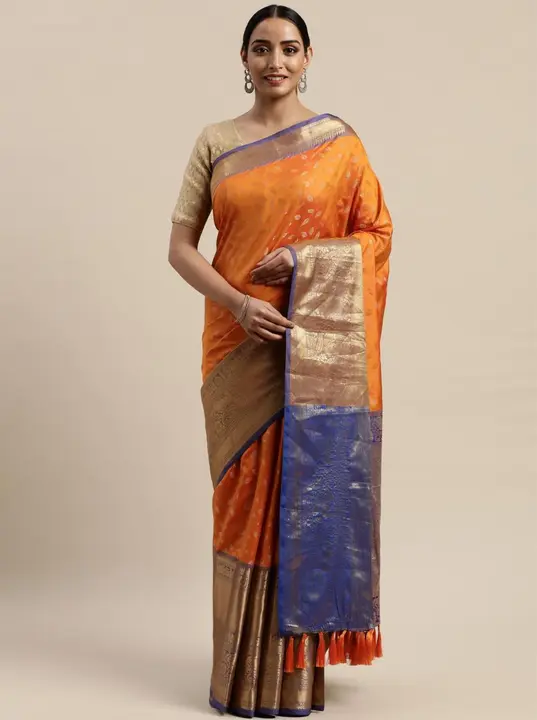 Kanjivaram silk fabric with zari uploaded by VARDHAK COLLECTION  on 6/1/2023