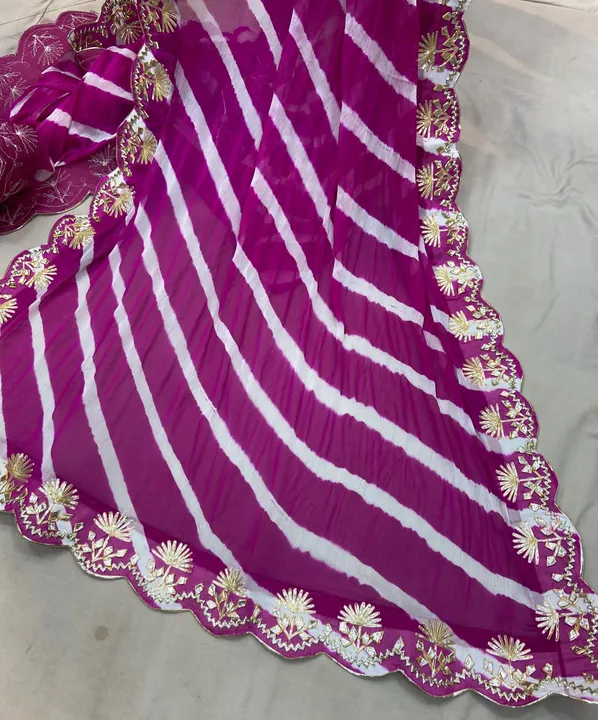 💕💕lehriya session 💕💕
New design launch 
Fabric chinon silk
With gotta patti work on all over bor uploaded by Gotapatti manufacturer on 6/2/2023