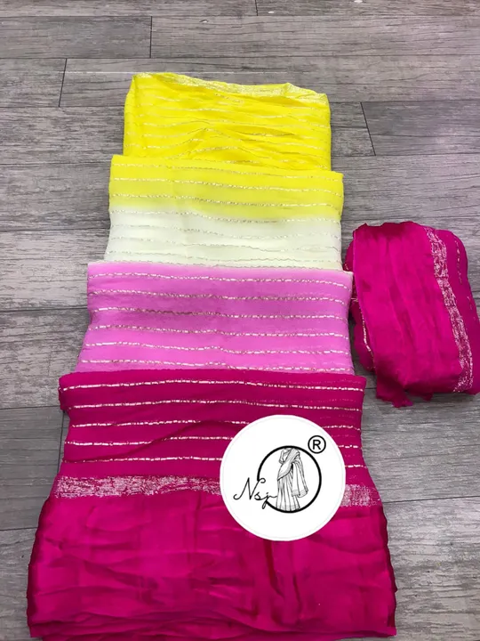 presents sawan ☔️special saree

beautiful colour combination saree for all ladies 

👉keep shopping  uploaded by Gotapatti manufacturer on 6/2/2023