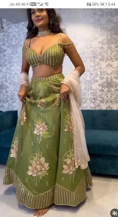 Designer lehenga on silk fabric uploaded by Ps collection on 6/2/2023