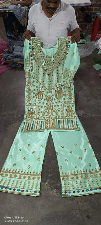 Heavy embroidered suit Palazzo available in 5 colours  uploaded by business on 6/2/2023