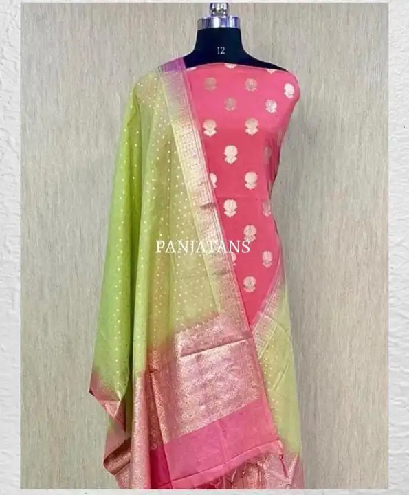 Banarasi Kora cotton ailk handloom Suits uploaded by Banarasi Weavers on 5/17/2024