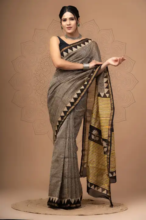 Chanderi silk saree uploaded by Bagru crafts on 6/2/2023