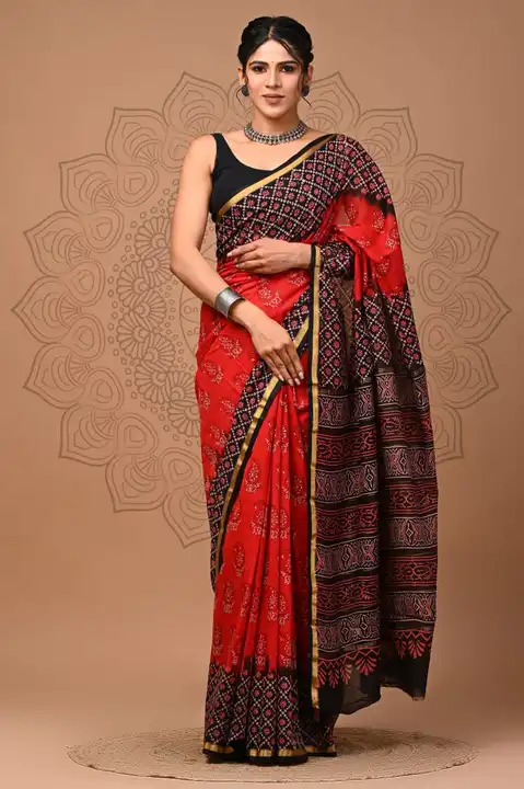 Chanderi silk saree uploaded by Bagru crafts on 6/2/2023
