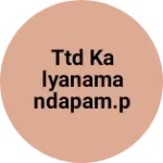 Business logo of TTD Kalyanamandapam.palwancha. Exibishan center