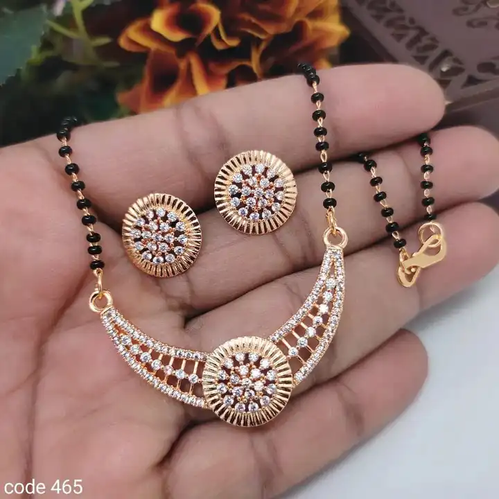 American diamond mangalsutra with earringz uploaded by Sb designs on 6/2/2023