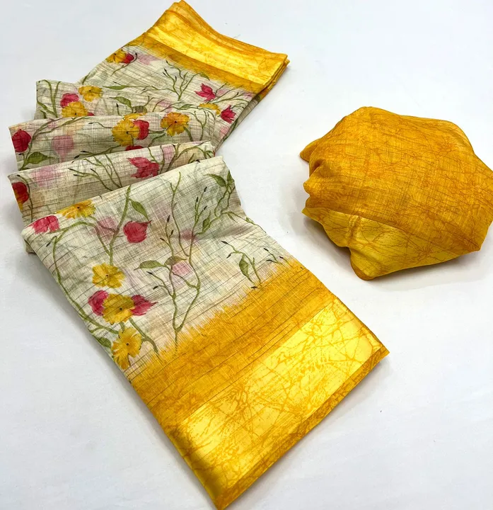 🔅 *NEW LAUNCHING* 🔅

*Catalogue - *Flora *

*Fabric =*Soft linen silk saree with fancy blouse *

* uploaded by Divya Fashion on 6/2/2023