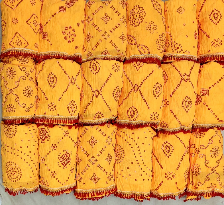 Duppata bandhini yellow red combination  uploaded by Ambika on 6/2/2023