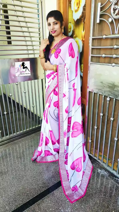 Georgette saree with beautiful floral print uploaded by Suyukti fab on 6/2/2023