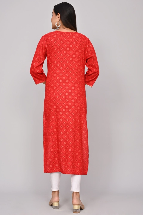 Women Printed Viscose Rayon A-line Kurta  (Red) uploaded by VS Creation on 6/2/2023