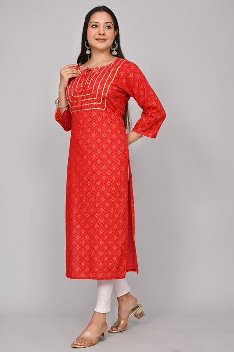 Women Printed Viscose Rayon A-line Kurta  (Red) uploaded by VS Creation on 6/2/2023