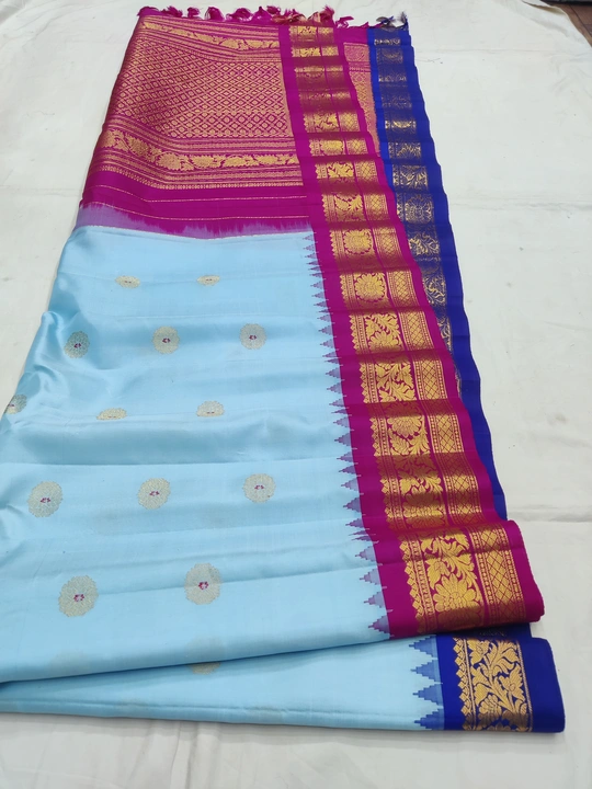 Pure silk Ganga Jamuna border sarees uploaded by Mahalakshmi handlooms on 6/2/2023