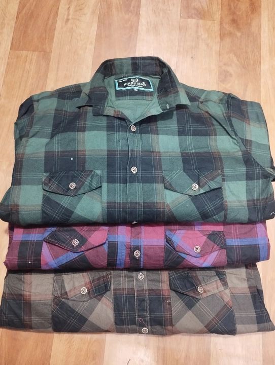 Lafer twill check Double pocket  uploaded by First man shirts manufacturing & wholesaler on 6/2/2023