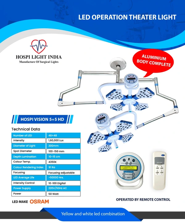 Surgical light with 160000 Lux power intensity  uploaded by HOSPI LIGHT INDIA on 6/2/2023
