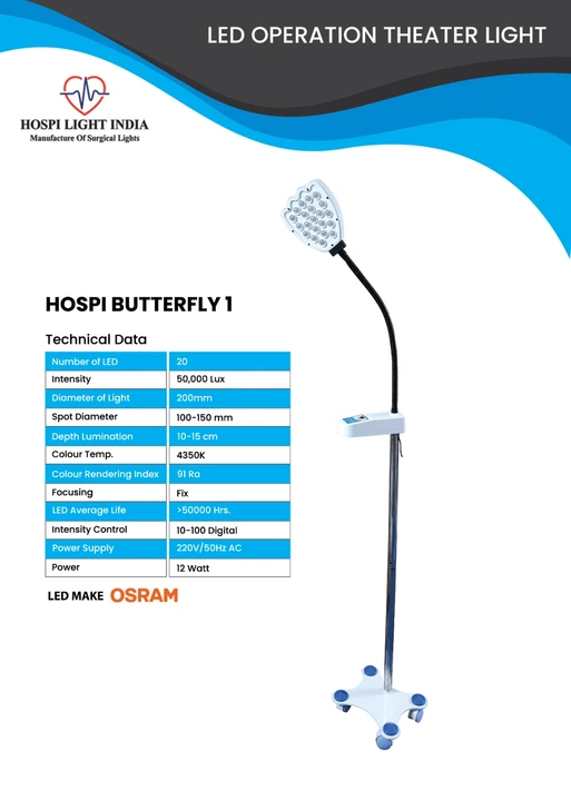 Surgical light with 160000 Lux power intensity  uploaded by HOSPI LIGHT INDIA on 6/2/2023
