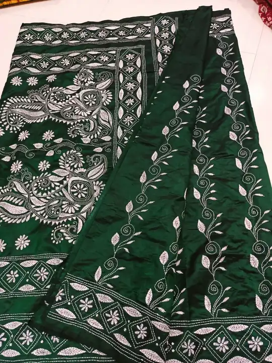 Blended banglore silk kantha stich uploaded by Tulika butique on 6/2/2023