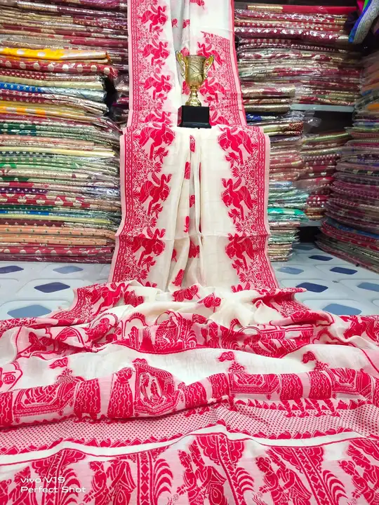 cotton mugha mahakavya baluchuri silk uploaded by Tulika butique on 6/2/2023
