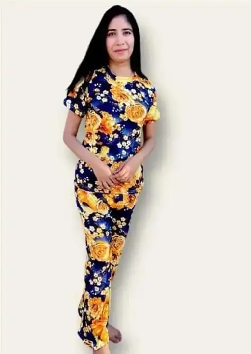 Flower print cotton blend night suit  uploaded by business on 6/2/2023