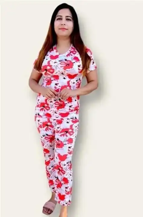 Flower print cotton blend night suit  uploaded by Alamdar creation on 6/2/2023