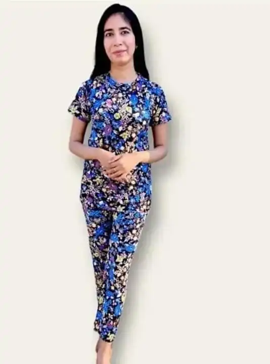 Flower print cotton blend night suit  uploaded by Alamdar creation on 6/2/2023