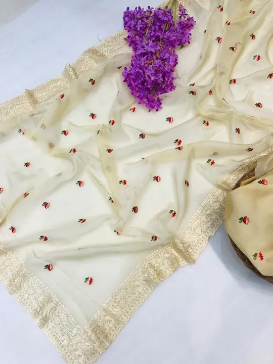 Orgenza Saree uploaded by Maa Creation. on 6/2/2023