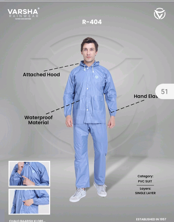 Varsha rainwear suit design no.404  uploaded by Ratnam trading company on 6/2/2023