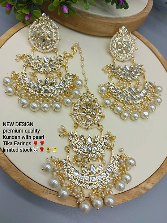 Beautiful chandbali earings with mangtika uploaded by PRIYUSH CREATION on 5/14/2020