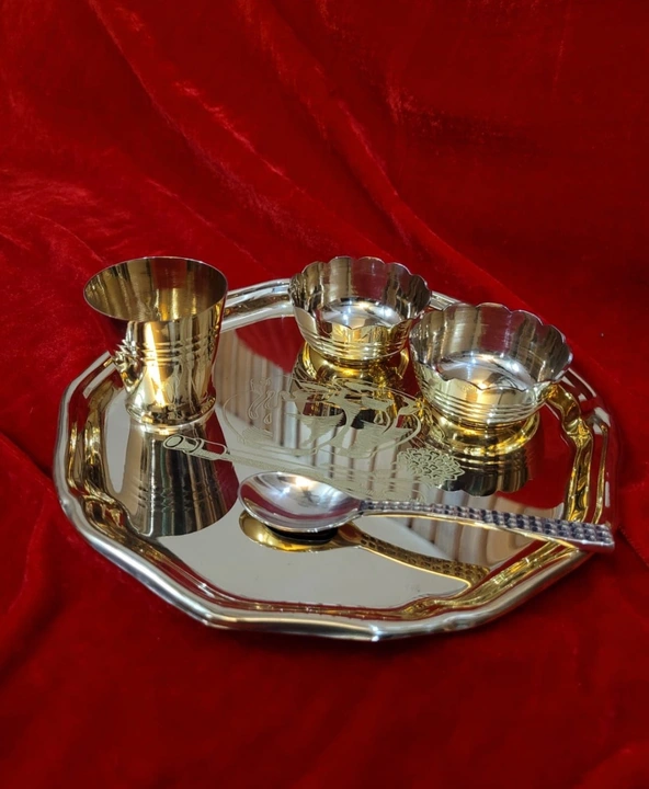 Bhog set pure brass 8" diameter  uploaded by Brass and silver plated items on 6/2/2023