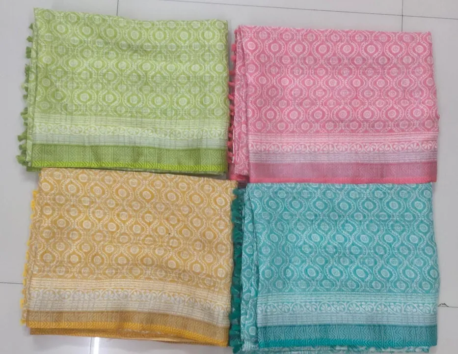 Natural Linen saree uploaded by TEJAS ART on 6/3/2023