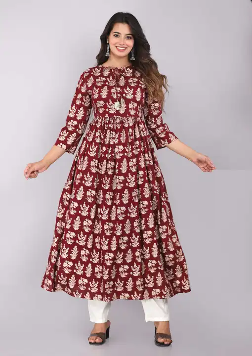 100% High quality Rayon Fabric Long Anarkali kurti  uploaded by Naiwal Apparels on 6/3/2023