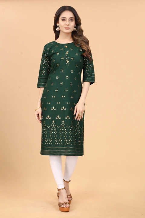 Casual cotton printed straight kurti uploaded by business on 6/3/2023