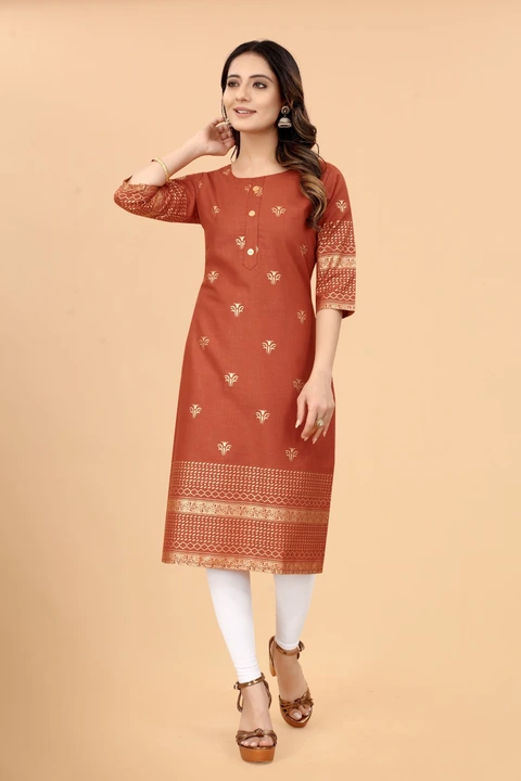 Casual cotton printed straight kurti uploaded by Navya fashion on 6/3/2023