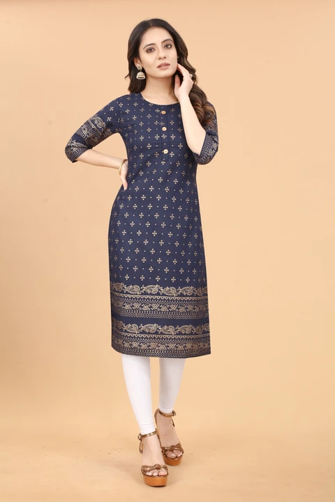 Casual cotton printed straight kurti  uploaded by business on 6/3/2023