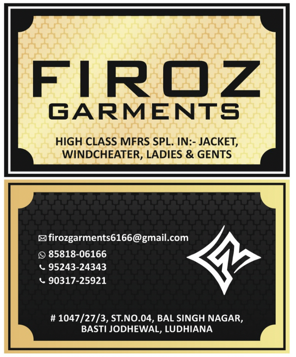 Visiting card store images of Firoz garments