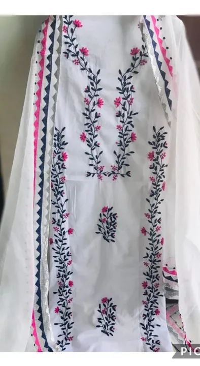 Applique cotton white suit uploaded by business on 6/3/2023
