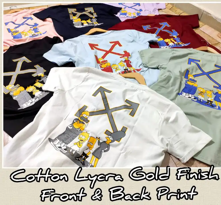 Cotton lycra gold finish t- shirts  uploaded by CRIBET on 6/3/2023