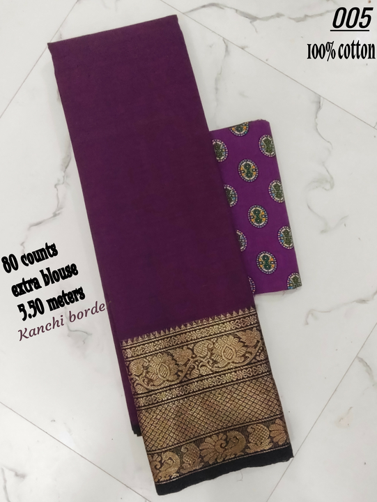80 count cotton saree uploaded by PMR TEXTILES on 6/3/2023