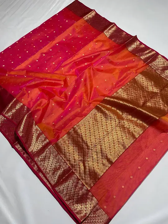 Chanderi handloom silk saree uploaded by business on 6/3/2023