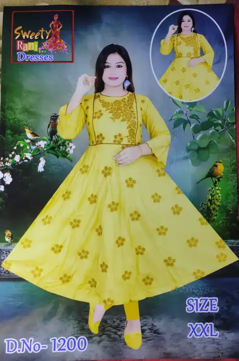 ❗Women full amboroide gown. ❗with legins.   3 colour available uploaded by Sweety Rani Dresses  on 6/3/2023