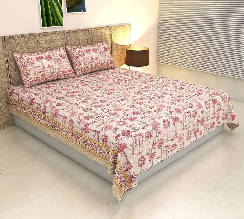 Bagru Hand block printed cotton double bed bedsheet  uploaded by The print house  on 6/3/2023