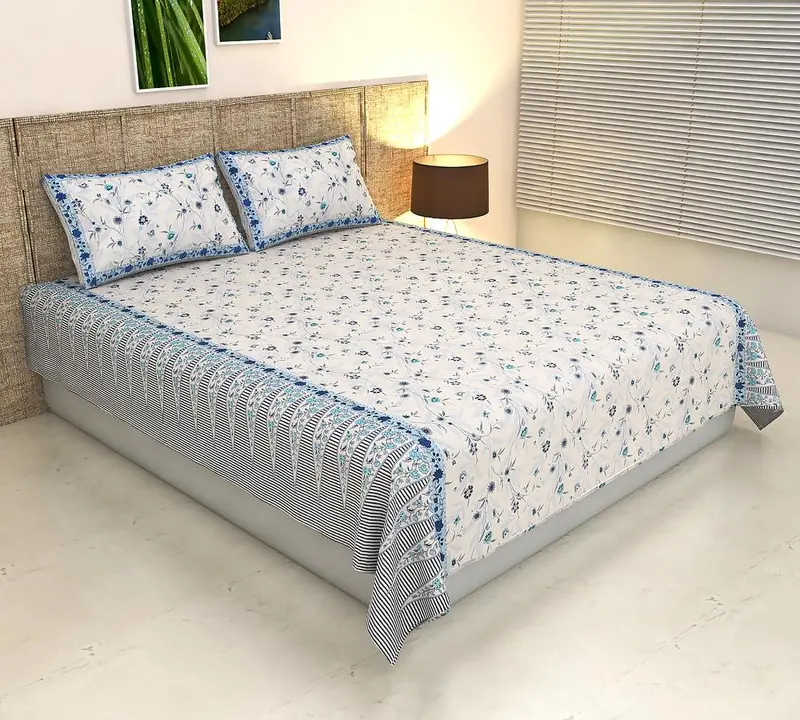 Bagru Hand block printed cotton double bed bedsheet  uploaded by The print house  on 6/3/2023