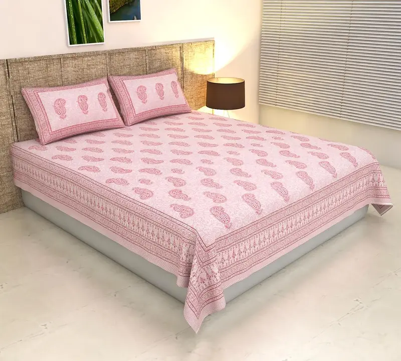 Hand block printed cotton double bed bedsheet  uploaded by The print house  on 6/3/2023