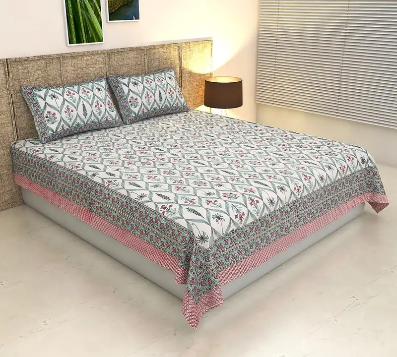 Hand block printed cotton double bed bedsheet  uploaded by The print house  on 6/3/2023