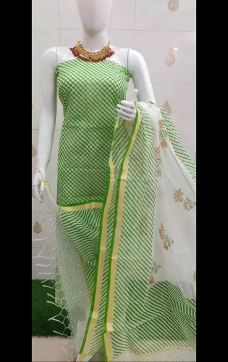 Kota Doria suits block print work  uploaded by RB fashion group on 6/3/2023