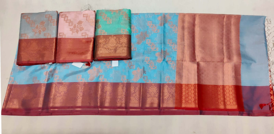 Banaras Silk all over copper jari butta   uploaded by SHRI AMARDEEP SILKS on 6/3/2023
