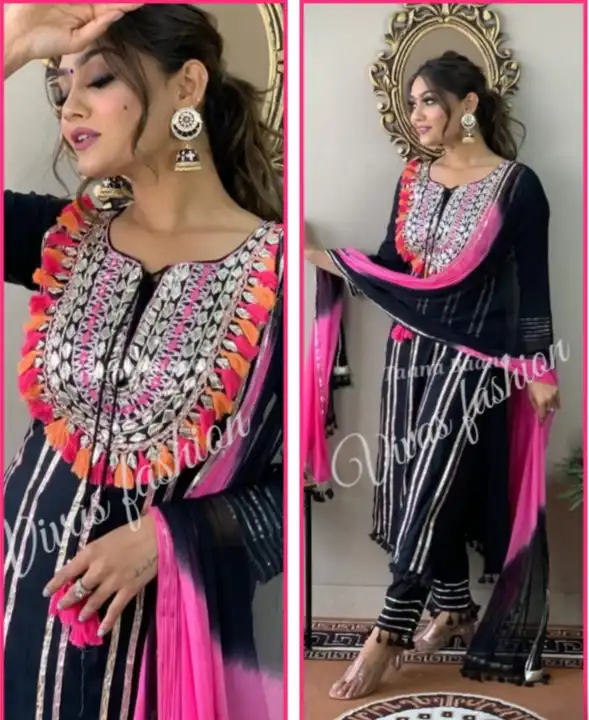 M to XXL, REYON 140 GSM WITH HAVY DYING AND EMBROIDERY WORK AND GOTA LASE ( Full Stitched  )* uploaded by Online Ladies Dresses on 6/3/2023