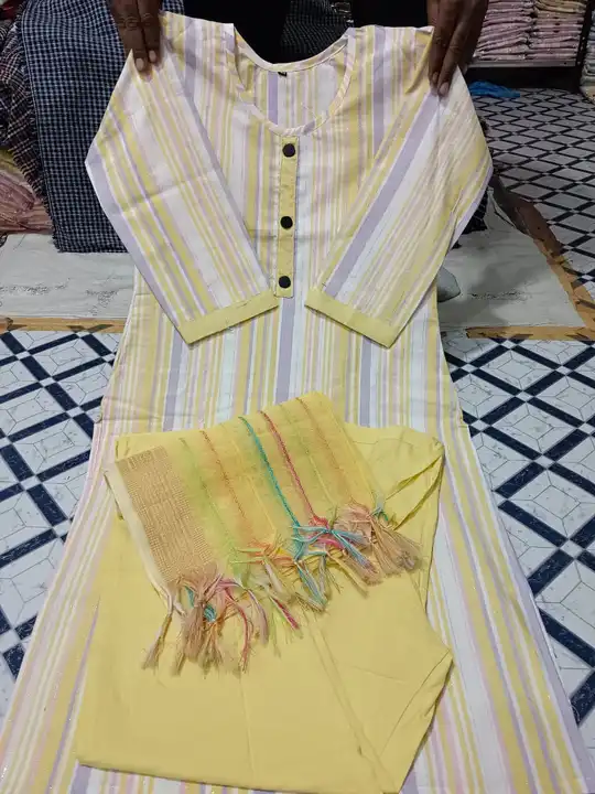 Khadi  cotton kurti trouser  uploaded by S A Textile on 6/3/2023